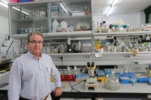 The researcher José Luis Caballero in his laboratory