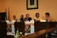Rafael Ayuso, Manuel Torres, Jos Luis Bergillos, Manuel Lara y Pedro Montero en la inauguracin de los seminarios de Lucena