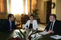 Visita institucional del alcalde y la presidenta de la Diputacin al rector