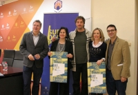 De izquierda a derecha, Álvaro Rodríguez, May Silva, Pablo Rabasco, Ana Melendo y Pablo García Casado, en la presentación de la nueva edición de Suroscopia