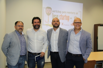 De izquierda a derecha, Librado Carrasco, Nstor Guerra, Enrique Quesada y Rafael Linares en la inauguracin del workshop. 