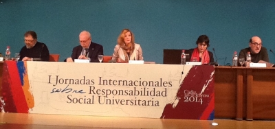 La presidenta del Consejo Social de la UCO, Anabel Carrillo durante un momento de su intervencin en las Jornadas