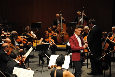 E clarinetista Claudio Colume en un momento de su interpretacin con la Orquesta de Crdoba
