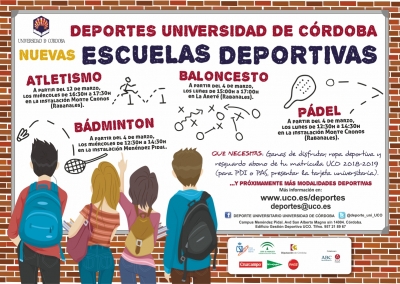 Cartel anunciador de las Escuelas Deportivas de la UCO