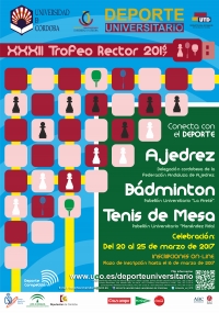 Trofeo Rector: ajedrez, bdminton y tenis de mesa, en marzo.