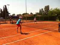 Partido de dobles de la UCO en tenis masculino frente a Jurja Dobrila U. Pula de esta mañana 