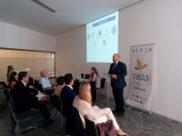 Enrique Quesada, coordinador general del ceiA3, se dirige al público asistente en el taller de innovación durante Andalucía Sabor