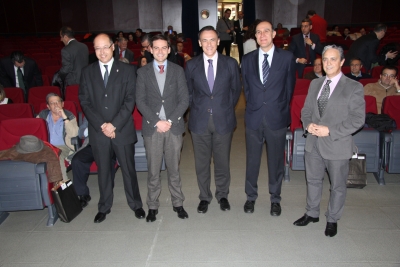 De izquierda a derecha, Antonio Cubero, Francisco Zambrana, Jos Carlos Gmez Villamandos, Manuel Vaquero y  Fernando Palomares, al inicio de las jornadas