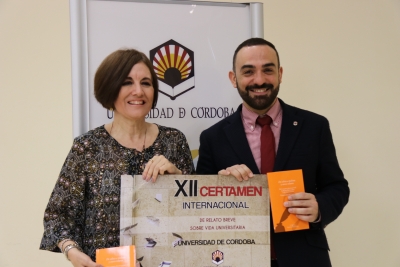 Alfonso Zamorano y Mª Carmen Liñán en la presentación del Certamen