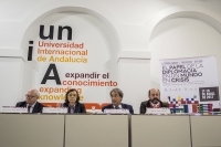 De izquierda a derecha, Miguel Ángel Moratinos, Rosa Aguilar, Eugenio Domínguez y Manuel Torres.