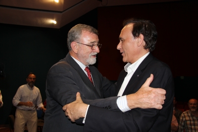 Jos Manuel Roldn felicita al rector electo, Jos Carlos Gmez Villamandos