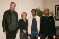 Los profesores nigerinos junto a la vicerrectora de Internacionalizacin, Carmen Galn y el profesor Jos Ignacio Benavides, durante su visita al Rectorado