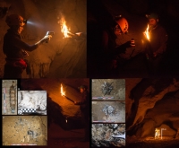 Fotografías tomada en una de las cuevas exploradas. Por la investigadora Mª Ángeles Medina Alcaide